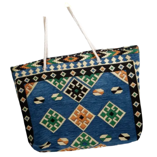 Bolso árabe tejido azul